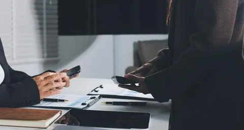 Accountants processing financial documents and taxes, managing corporate fi.. Stock Photos
