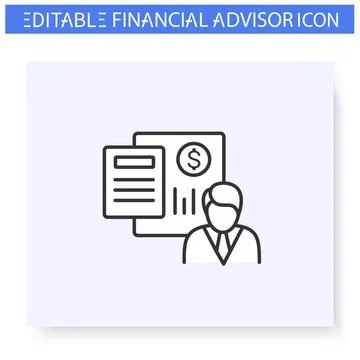 Accounter line icon. Editable illustration Stock Illustration