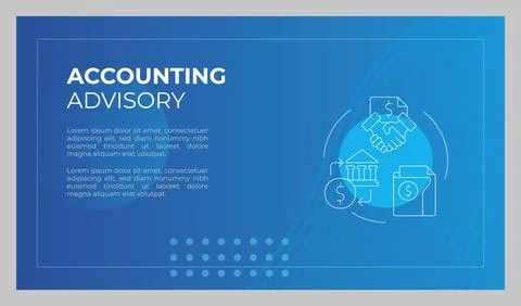 Accounting advisory presentation slide template Stock Illustration
