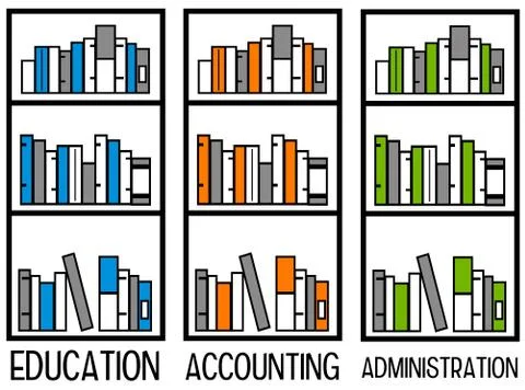 Accounting and administration 库存插图