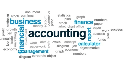Accounting animated word cloud, text design animation. Stock Footage 78043783