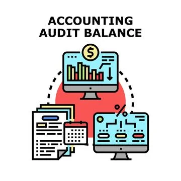 Accounting audit balance concept vector illustration Stock Illustration