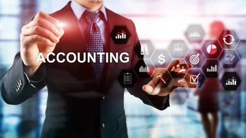 Accounting, Business and finance concept on virtual screen. Stock Photos