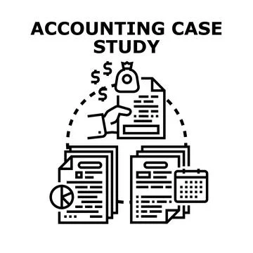 Accounting case study analyzing financial reports and deadlines 库存插图