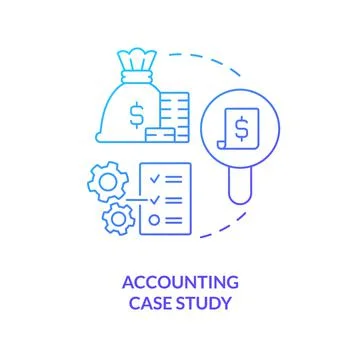 Accounting case study blue gradient concept icon Stock Illustration