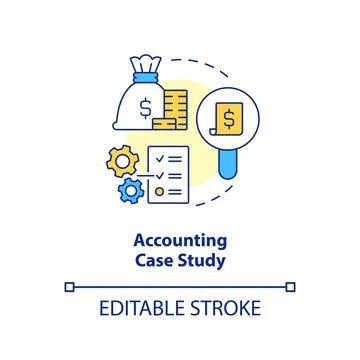 Accounting case study concept icon Stock Illustration