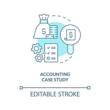 Accounting case study turquoise concept icon Stock Illustration