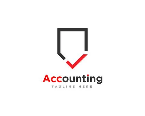 Accounting Check Logo Design Vector Stock Illustration