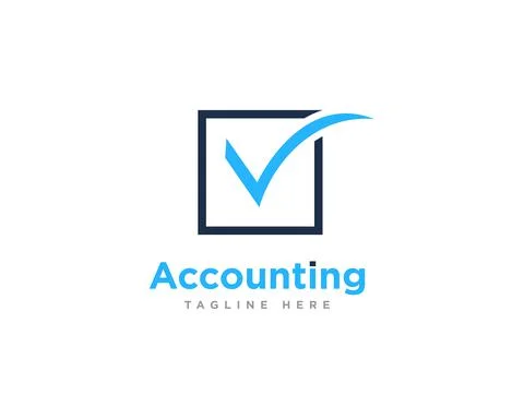 Accounting Check Logo Design Vector Stock Illustration