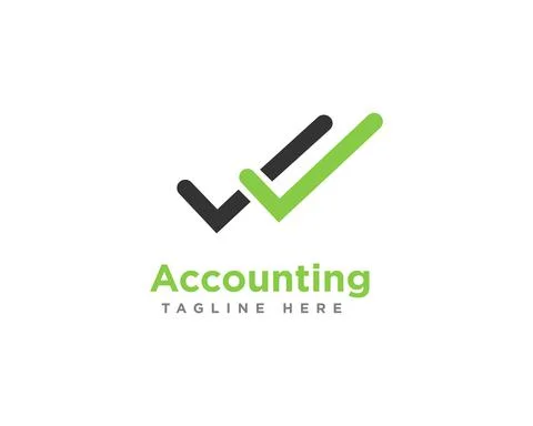Accounting Check Logo Design Vector Stock Illustration