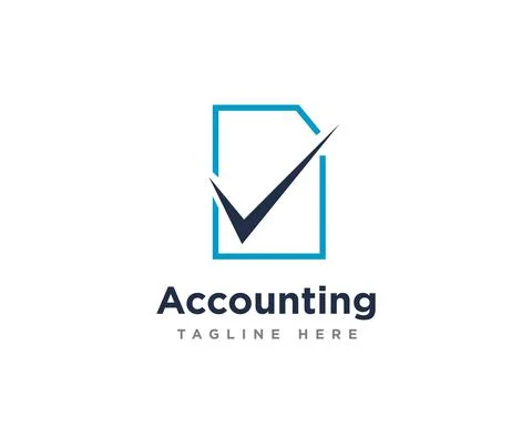 Accounting Check Logo Design Vector Stock Illustration