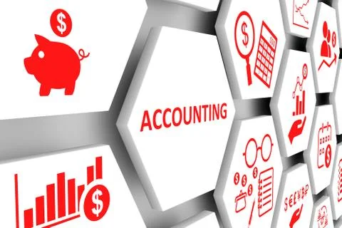 ACCOUNTING concept cell background 3d illustration Stock Illustration