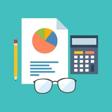 Accounting concept. Flat design stylish. Isolated on color background Stockillustratie