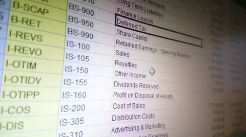 Accounting data processing in excel spreadsheet, finance report, HD version Video stock 48565786