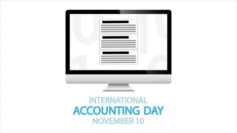 Accounting Day International computer Stock Footage 253313983