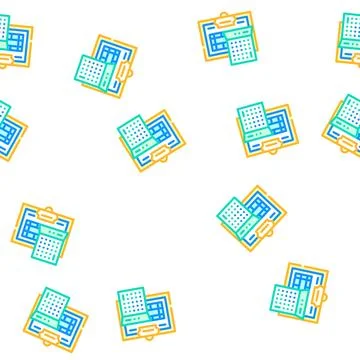 Accounting department vector seamless pattern line Stock Illustration