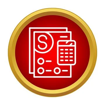 Accounting document with calculator icon for finances Stock Illustration