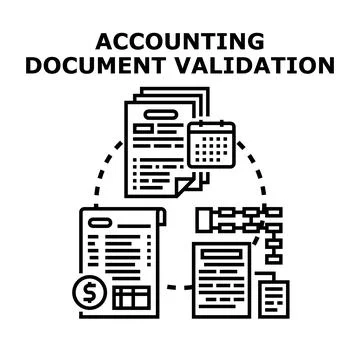 Accounting document validation process for financial management Stock Illustration