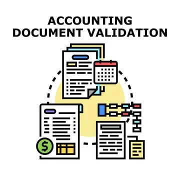Accounting document validation process for financial management Stock Illustration