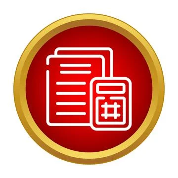 Accounting documents and calculator icon concept Stock Illustration