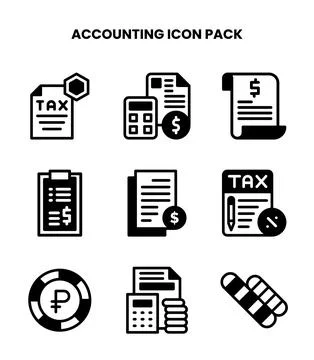 Accounting DuoTone Bundle Icons Pack Stock Illustration