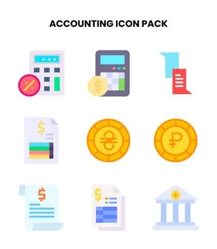 Accounting Flat Graphics Icons Pack Stock Illustration
