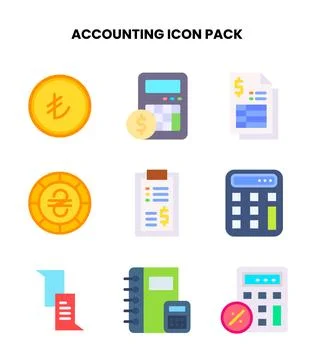 Accounting Flat Graphics Icons Pack Stockillustratie