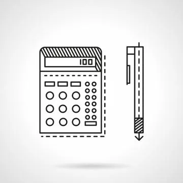 Accounting flat line vector icon Stock Illustration