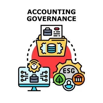 Accounting governance concept with financial data management Stock Illustration