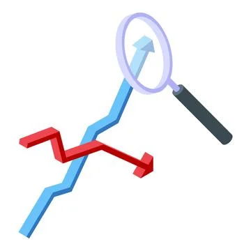 Accounting graph icon isometric vector. Chart bar Stock Illustration