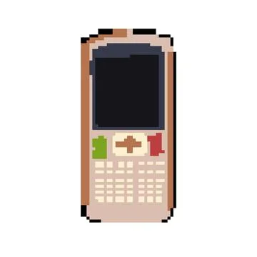 Accounting graphing calculator pixel art vector illustration Stock Illustration