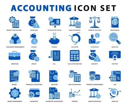 Accounting icon set Stock Illustration