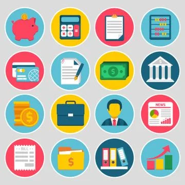 Accounting icons set Stockillustratie