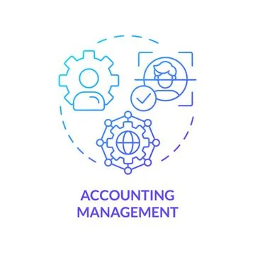 Accounting management blue gradient concept icon Stock Illustration