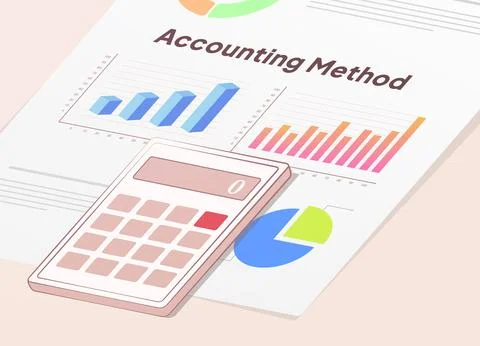 Accounting Methods - Cash vs Accrual. Cash method records money transactions Illustrazione stock