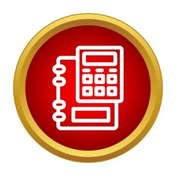 Accounting notebook with calculator icon on red button Illustrazione stock