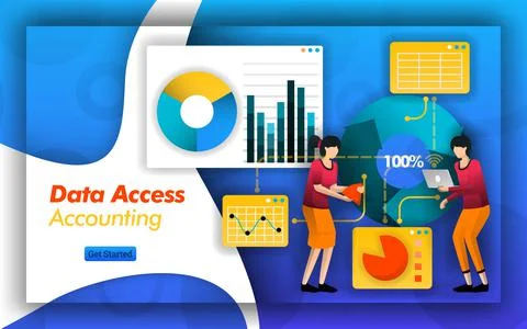 Accounting partnership makes it easy to analyze data access accounting to sel Illustrazione stock