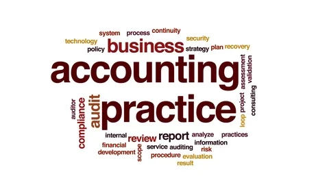 Accounting practice animated word cloud. Kinetic typography. Stock Footage 111474606