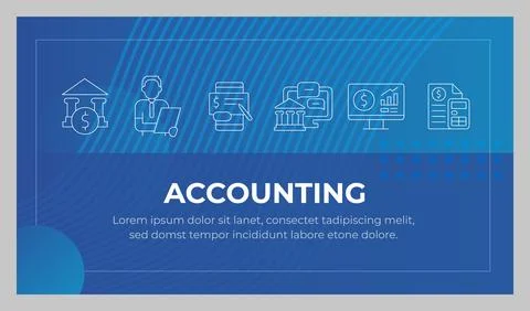 Accounting presentation slide template Stock Illustration