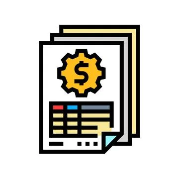 Accounting reports color icon vector illustration Stockillustratie