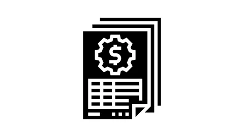 Accounting reports glyph icon animation Stock Footage 326139857