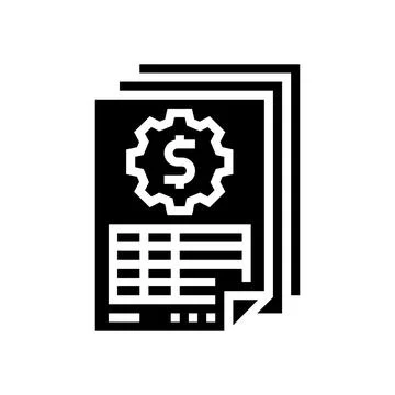 Accounting reports glyph icon vector illustration 스톡 일러스트