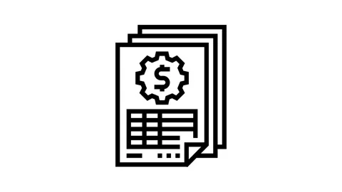 Accounting reports line icon animation Stock Footage 326121530