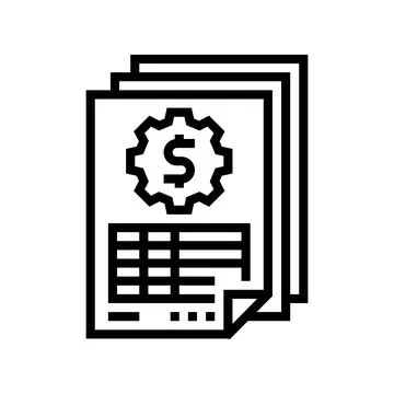 Accounting reports line icon vector illustration 스톡 일러스트