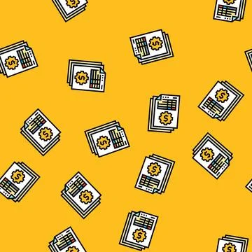 Accounting reports vector seamless pattern Stock Illustration