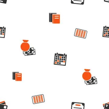 Accounting Schedule Flat Vector Pattern Stockillustratie