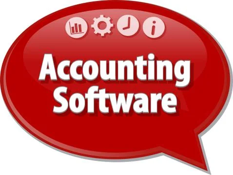 Accounting Software Business term speech bubble illustration Illustrazione stock