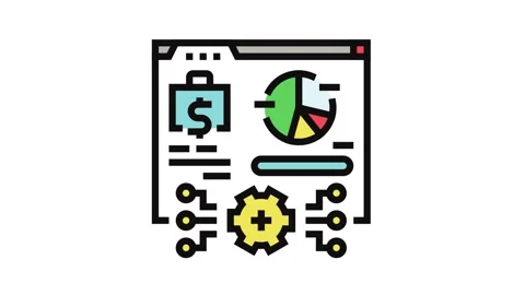 Accounting software color icon animation Stock Footage 326106069
