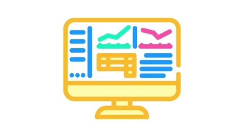 Accounting software color icon animation Stock Footage 327267823