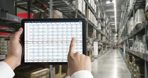 Accounting software on computer screen showing financial statement snugly Foto stock